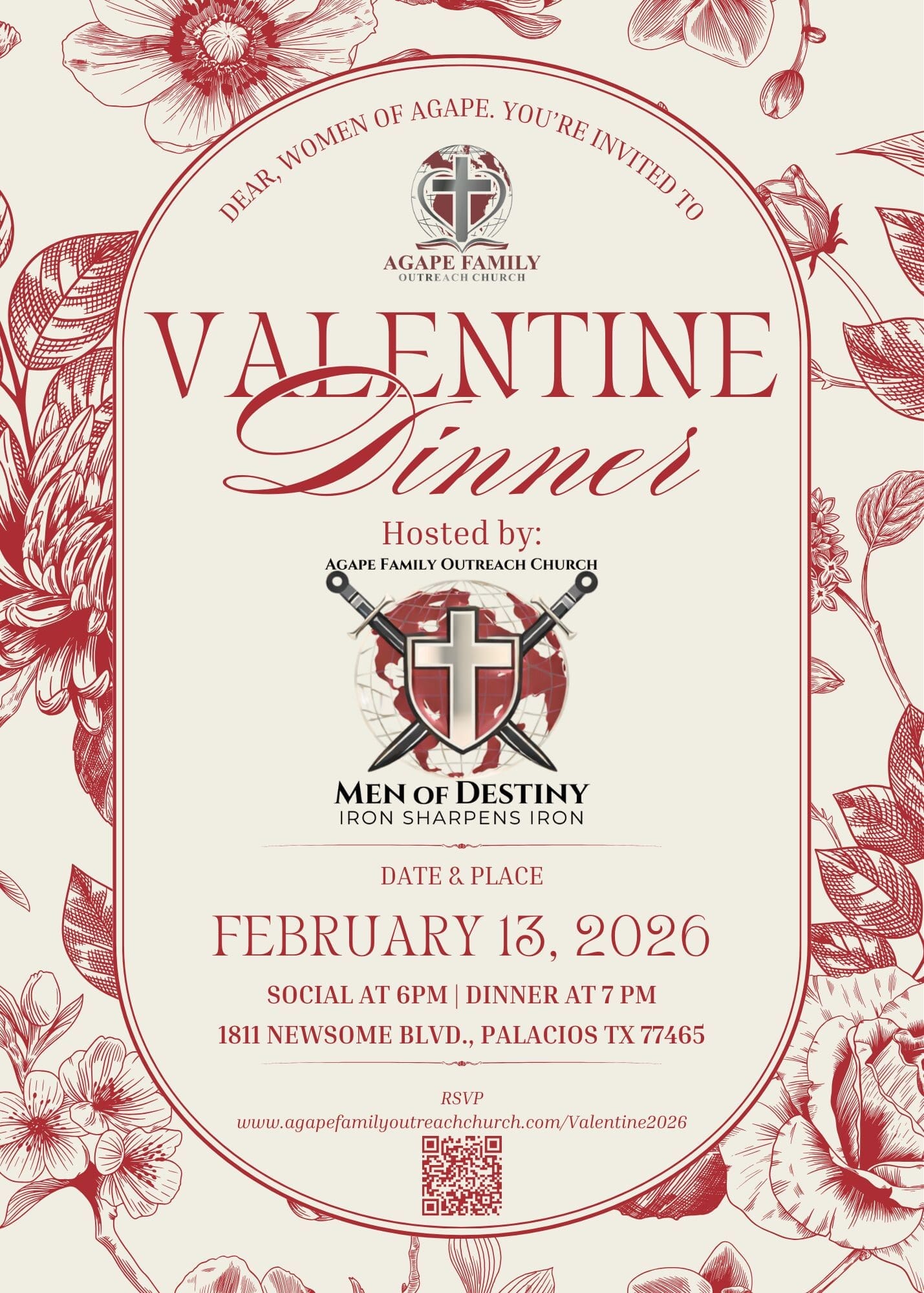 Valentine Dinner 2026 invitation flyer